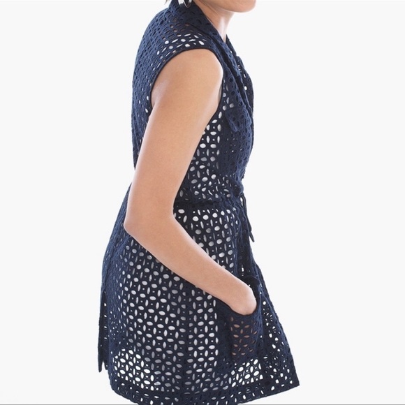 Chico’s Blue Eyelet Vest Jacket size 0 - Picture 2 of 15